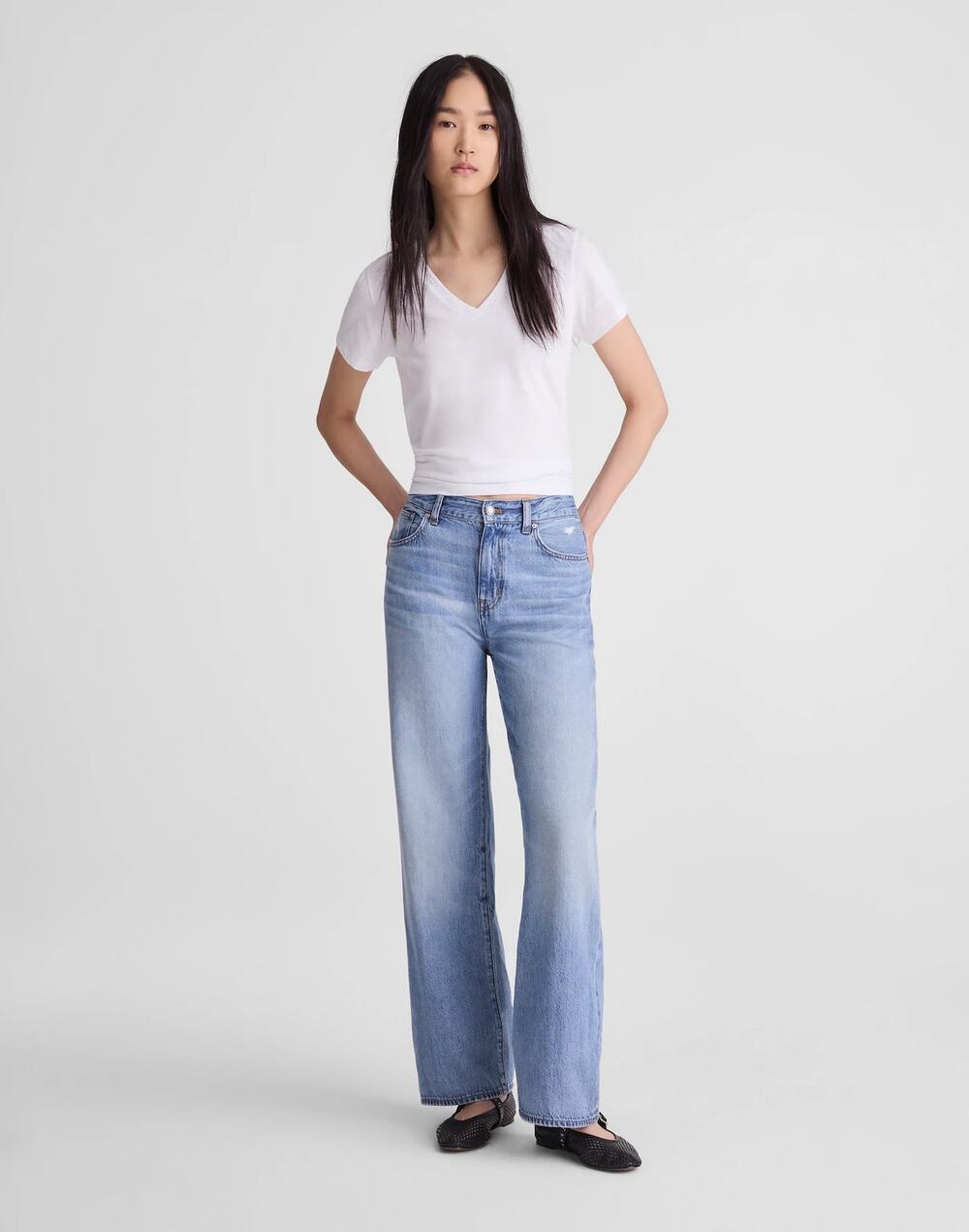 NWT Madewell The Perfect Vintage Wide-Leg Jean in Airy Denim Northridge Size 26